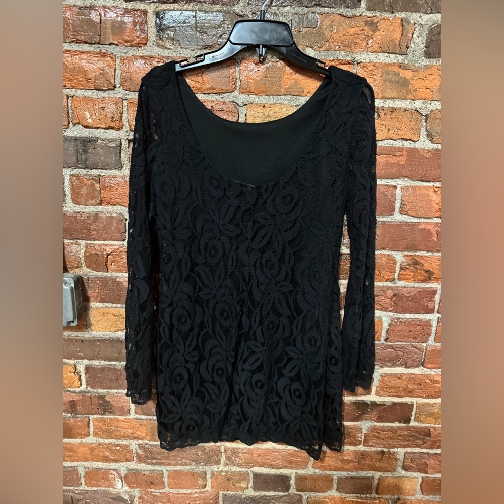 Fire Los Angeles Elegant Black Lace Mini Dress Size Small - Picture 5 of 5